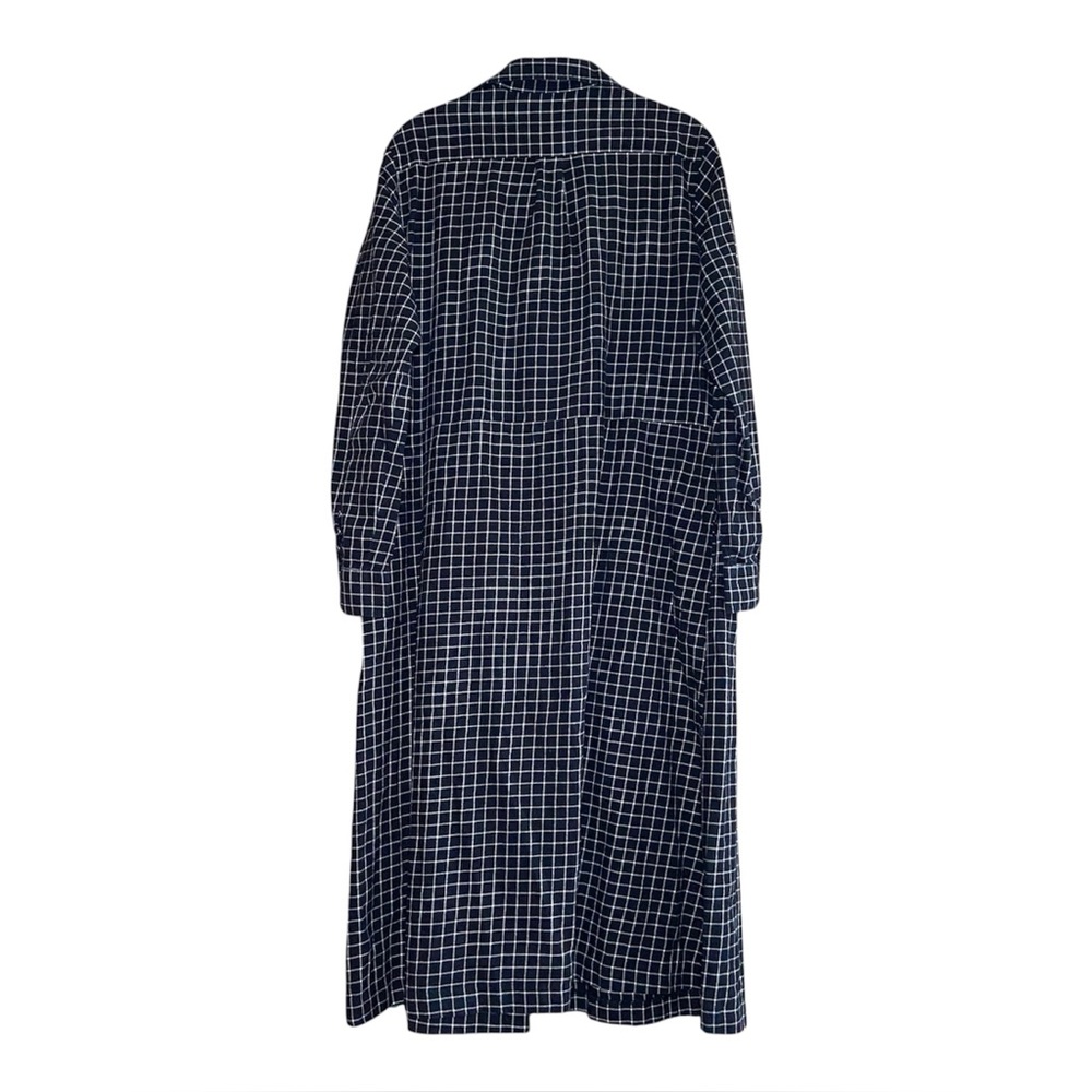 UNIQLO x Ines De La Fressange Checkered Plaid Black Large Cotton Dress *No Belt - Picture 2 of 4